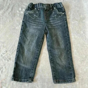 Arizona Jean Co - Denim pants with butterfly design on the front. Size 24 months